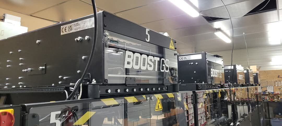 Boost GS string pinsetters retrofitted onto existing Brunswick GS machines at a bowling centre