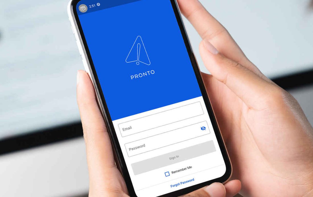 Brunswick Pronto app op een smartphone