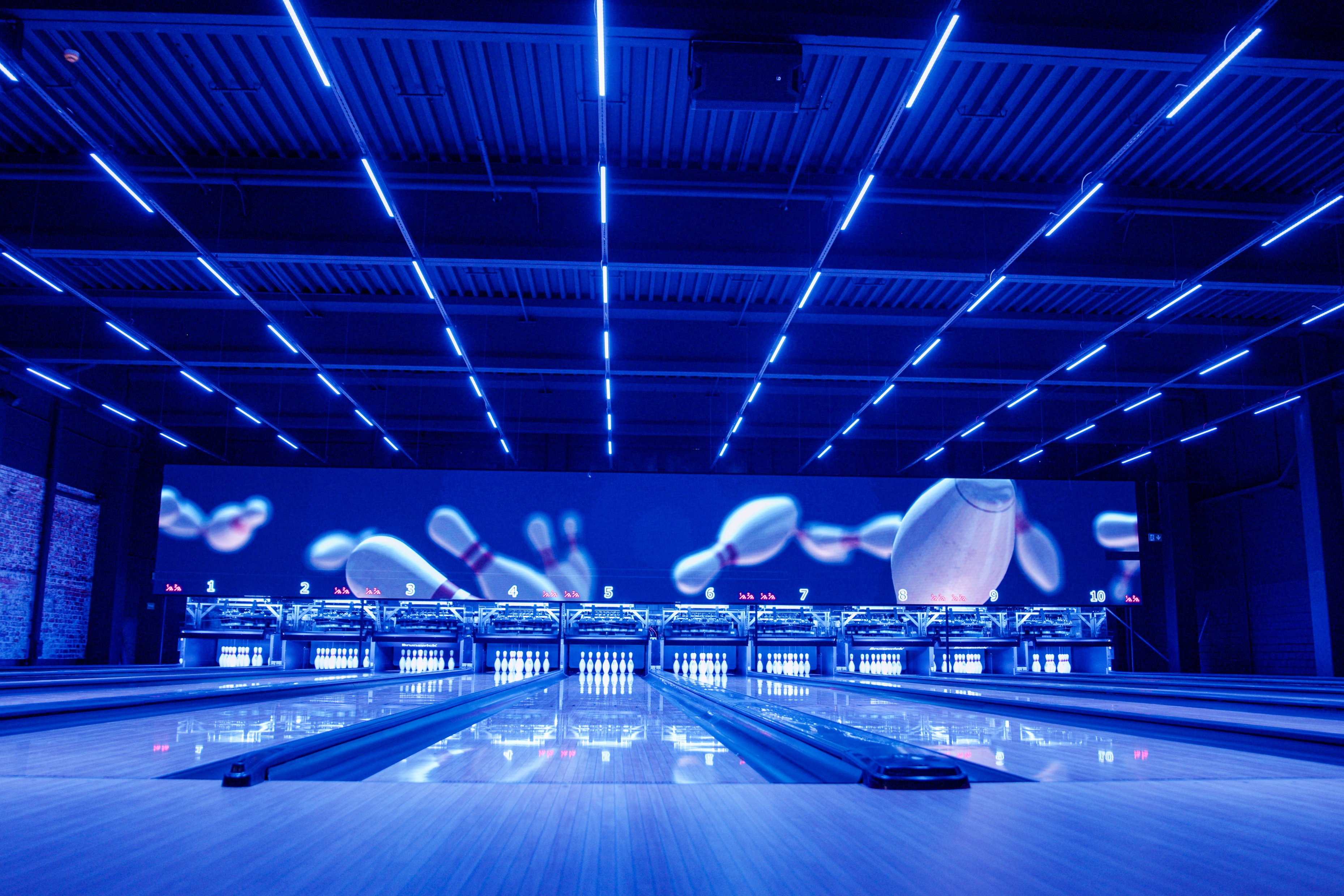 A vibrant, immersive bowling experience